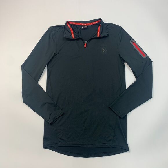 Spyder Active Sweatshirt Mens S Small Black Athletic Quarter Zip ProW=B Pullover - Picture 2 of 9
